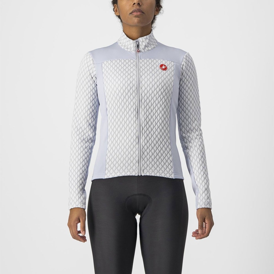 Castelli SFIDA 2 FZ Women Jersey Silver Grey / White | 1756WKXCG