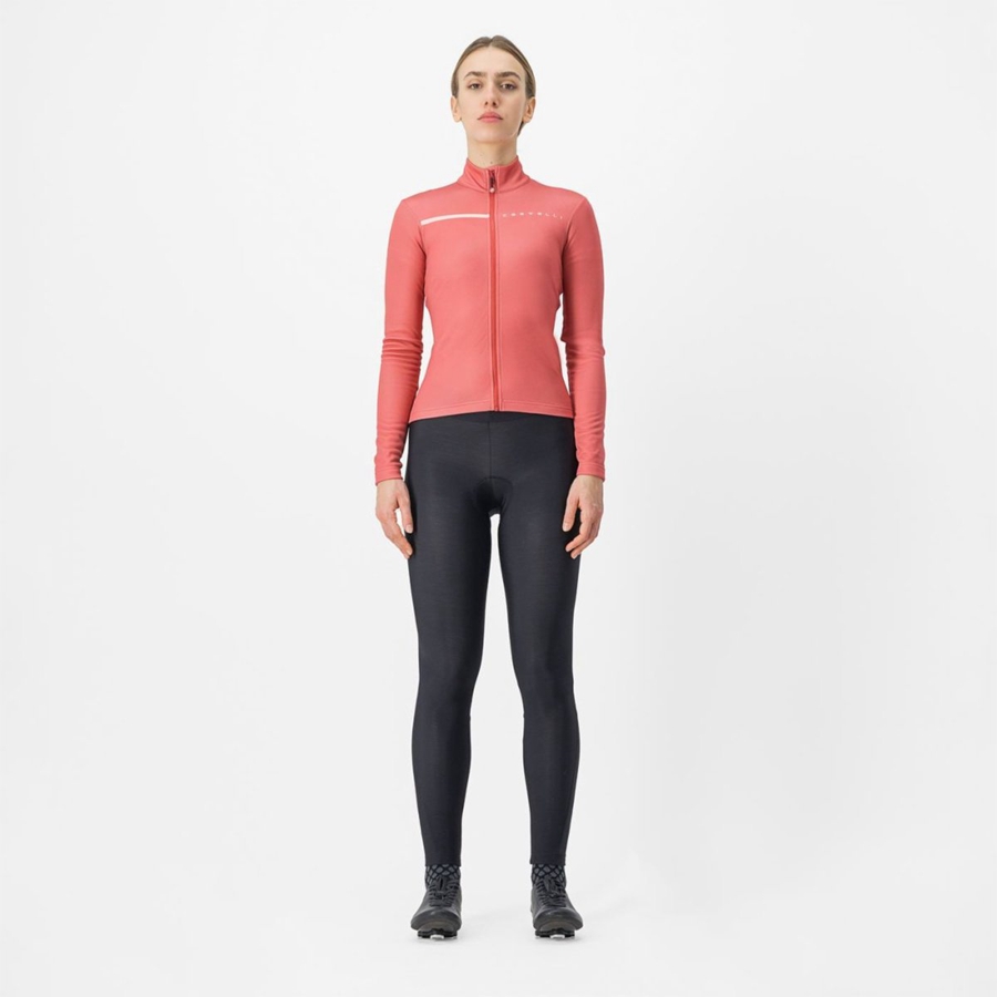 Castelli SINERGIA 2 FZ Women Jersey Red / Cream Pink | 4756BDPCF