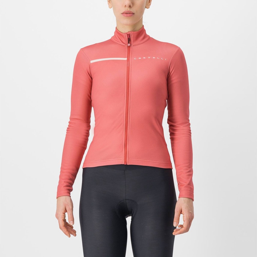 Castelli SINERGIA 2 FZ Women Jersey Red / Cream Pink | 4756BDPCF