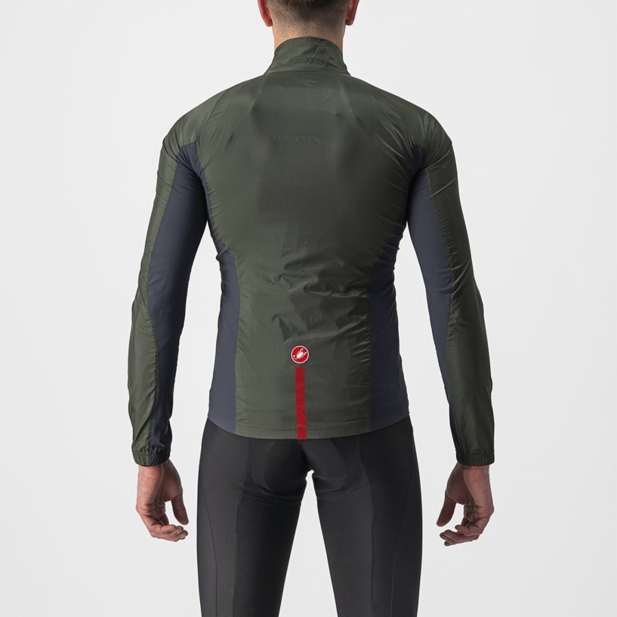 Castelli SQUADRA STRETCH Men Protection Green / Dark Grey | 0564JLPDM