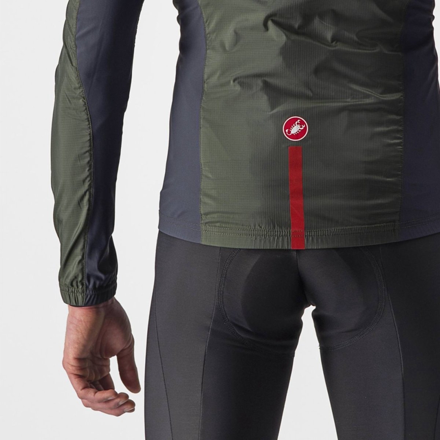 Castelli SQUADRA STRETCH Men Protection Green / Dark Grey | 0564JLPDM