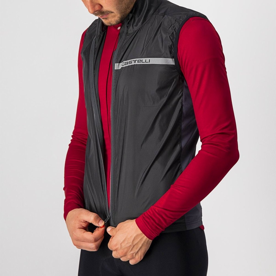 Castelli SQUADRA STRETCH Men Vest Black / Dark Grey | 6741IASFE