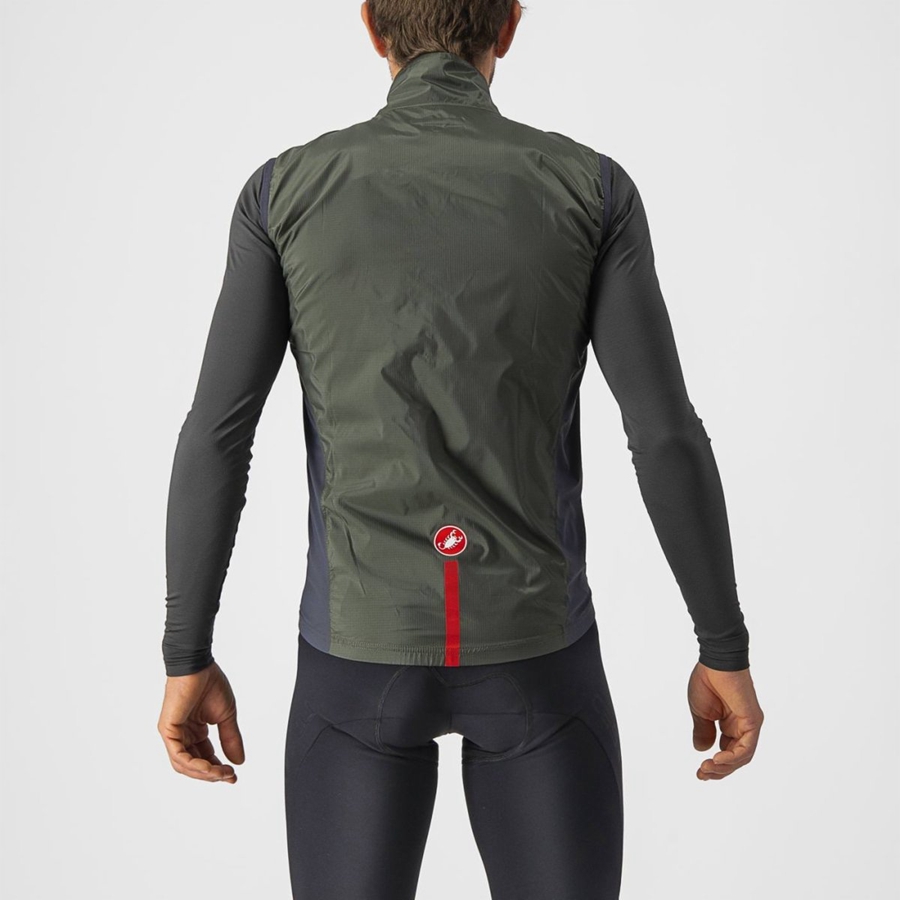 Castelli SQUADRA STRETCH Men Vest Green / Dark Grey | 7209TMZLP