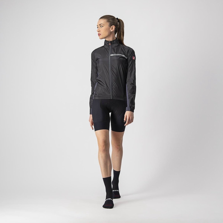 Castelli SQUADRA STRETCH W Women Protection Black / Dark Grey | 0679FAHRX