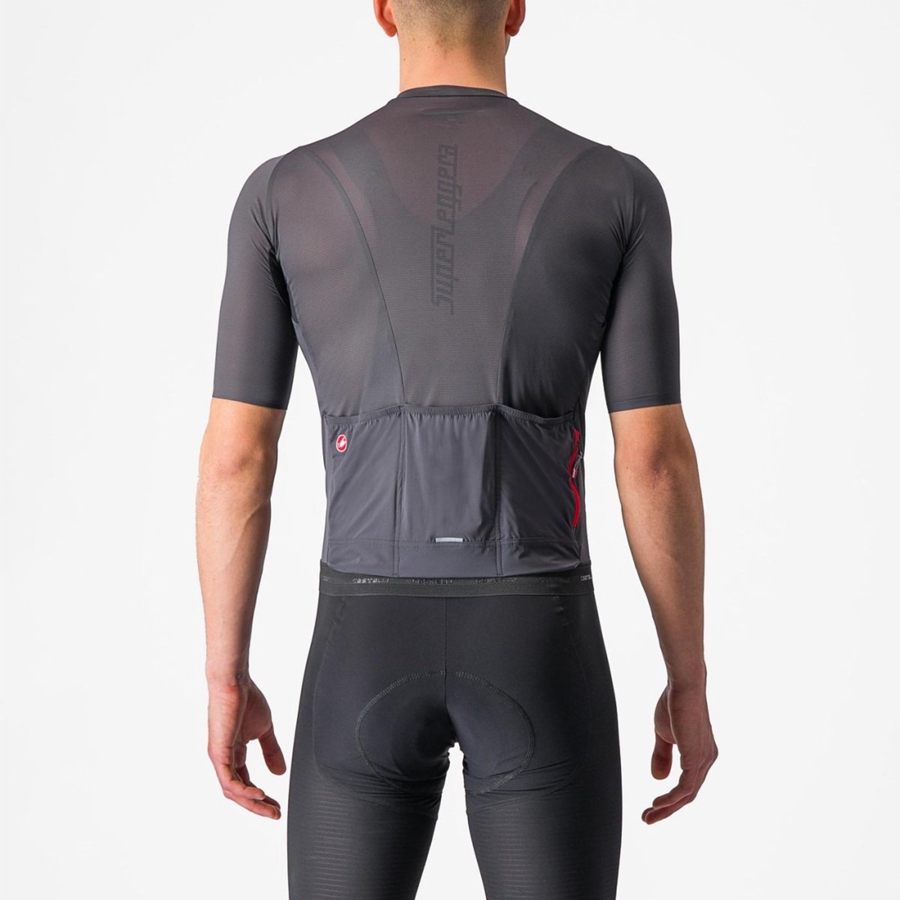 Castelli SUPERLEGGERA 3 Men Jersey Dark Grey | 5478MACRK