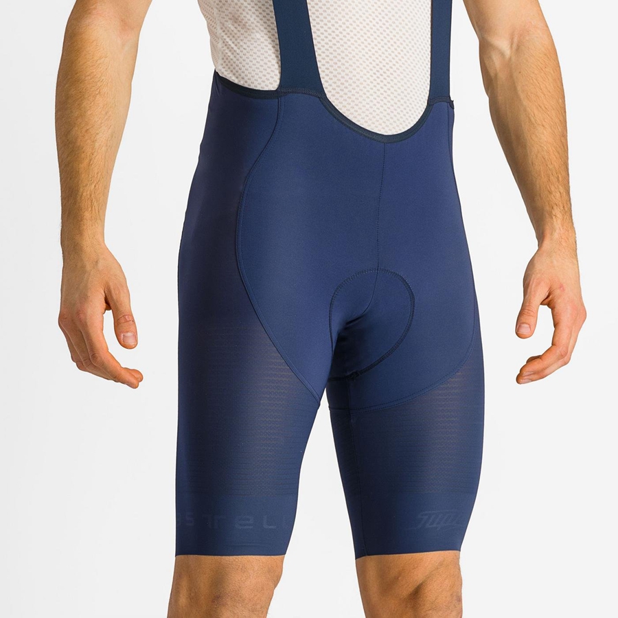 Castelli SUPERLEGGERA Men Bib Shorts Blue | 7239JLOFW