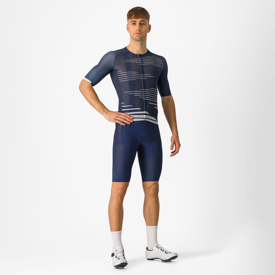 Castelli SUPERLEGGERA Men Bib Shorts Blue | 7239JLOFW