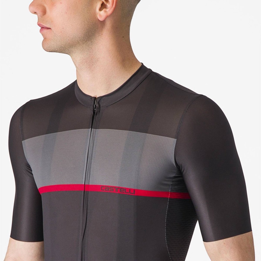 Castelli TRADIZIONE Men Jersey Black / Dark Grey / Red | 9863RQBTG