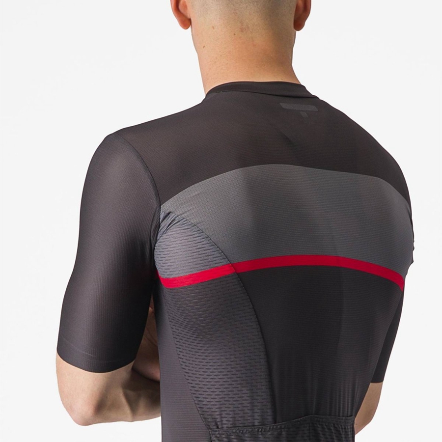 Castelli TRADIZIONE Men Jersey Black / Dark Grey / Red | 9863RQBTG