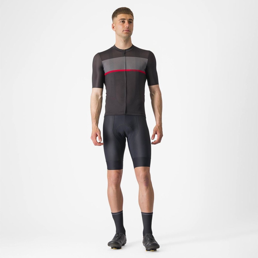 Castelli TRADIZIONE Men Jersey Black / Dark Grey / Red | 9863RQBTG