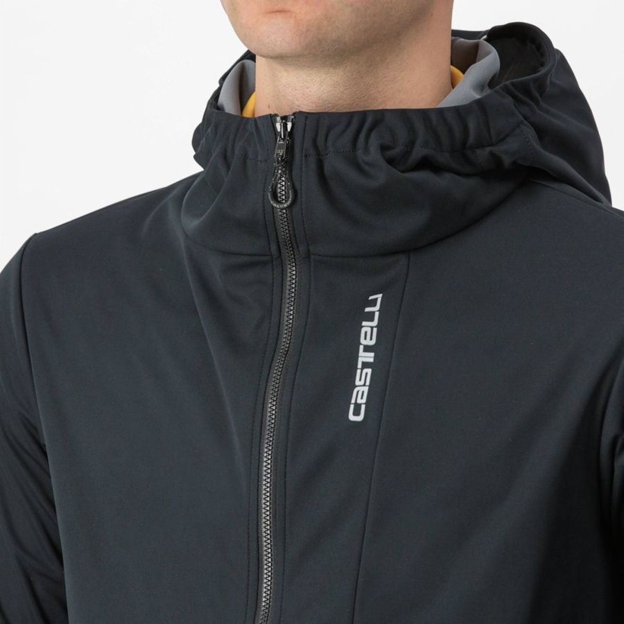 Castelli TRAIL HOODIE Men Jackets Black | 3427QZSLR