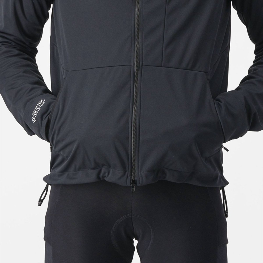 Castelli TRAIL HOODIE Men Jackets Black | 3427QZSLR