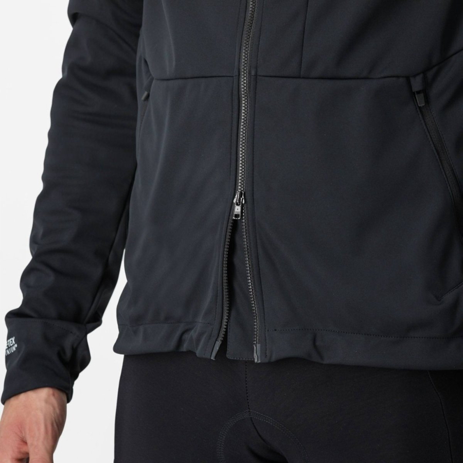 Castelli TRAIL HOODIE Men Jackets Black | 3427QZSLR