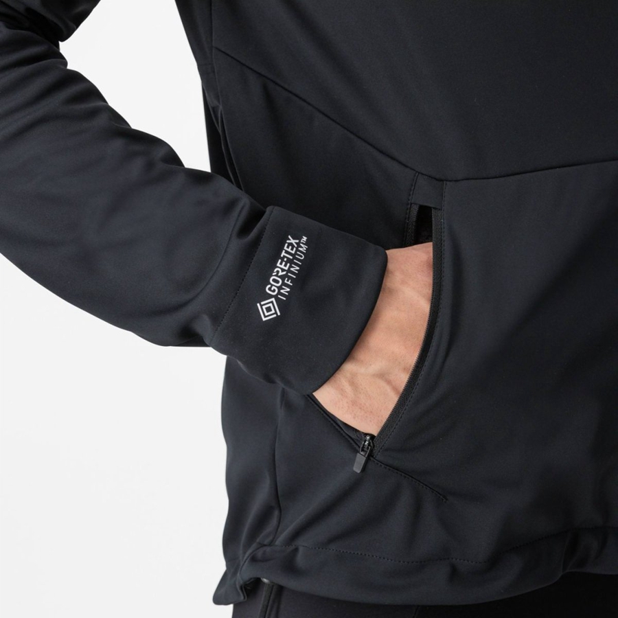 Castelli TRAIL HOODIE Men Jackets Black | 3427QZSLR