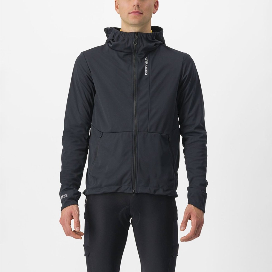 Castelli TRAIL HOODIE Men Jackets Black | 3427QZSLR