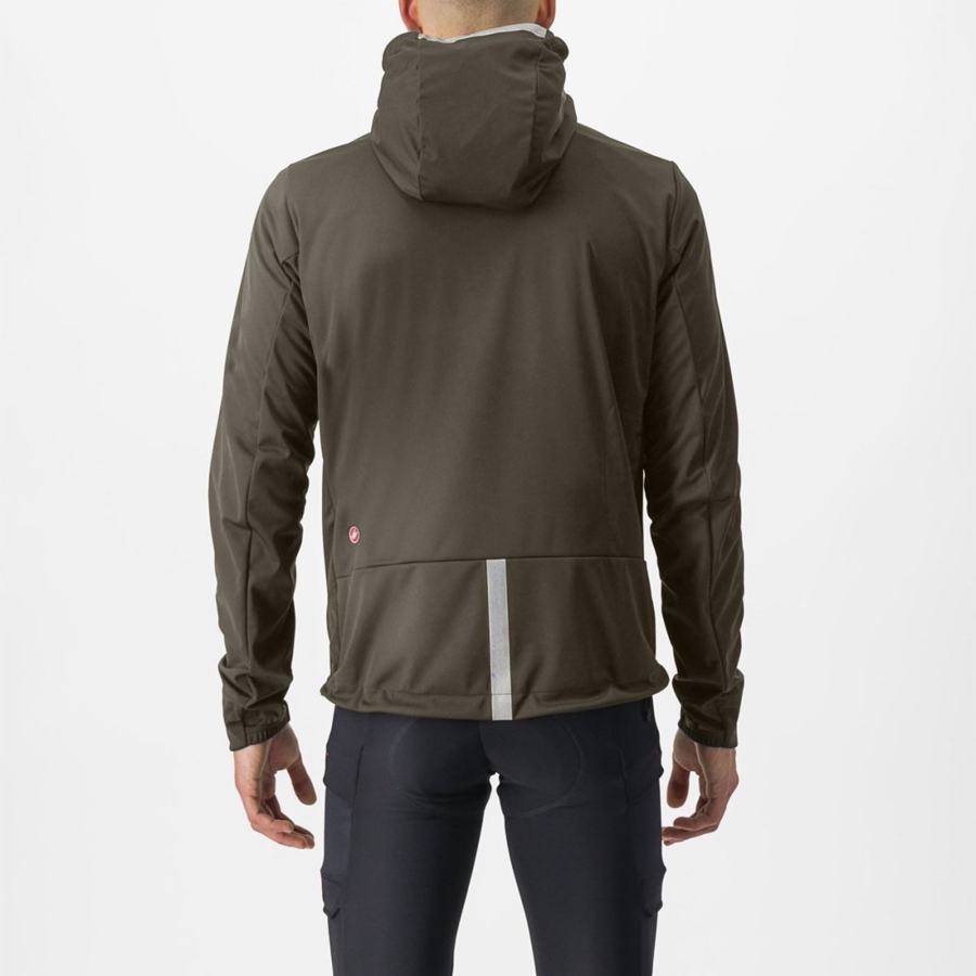 Castelli TRAIL HOODIE Men Jackets Green | 2734PLTHA