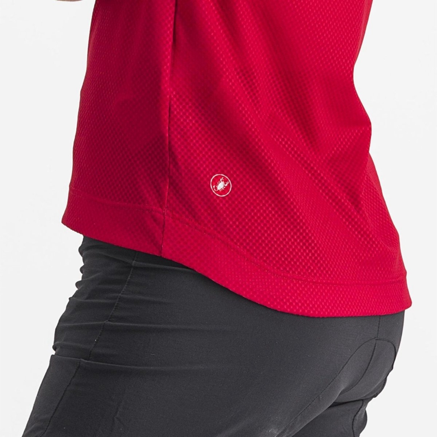 Castelli TRAIL TECH 2 W TEE Women Jersey Dark Red | 9824NPUBQ