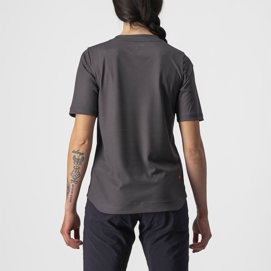 Castelli TRAIL TECH W TEE Women Jersey Dark Grey | 1967IKRYA