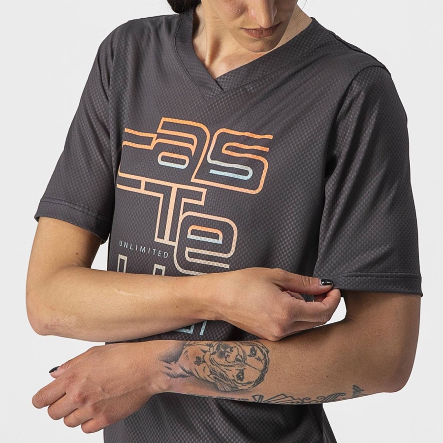 Castelli TRAIL TECH W TEE Women Jersey Dark Grey | 1967IKRYA