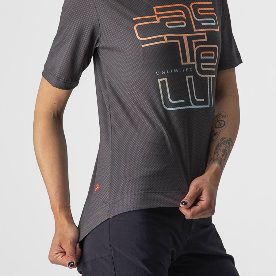 Castelli TRAIL TECH W TEE Women Jersey Dark Grey | 1967IKRYA