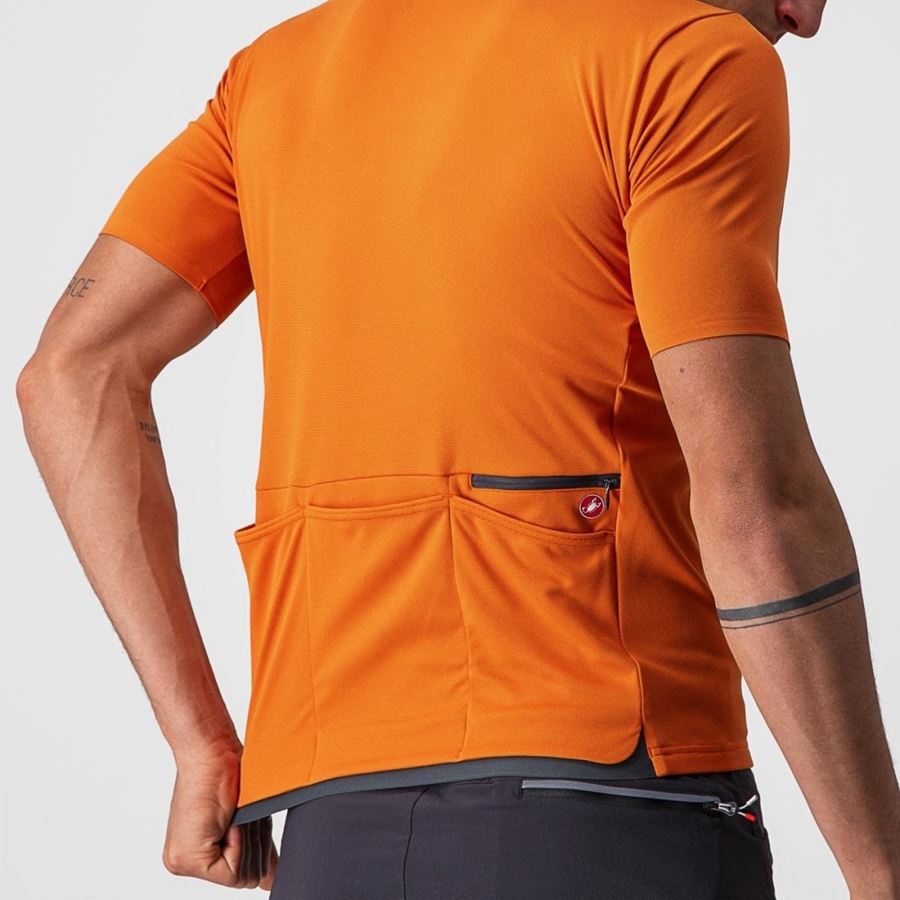 Castelli UNLIMITED ALLROAD Men Jersey Orange Red | 0862IKNBC