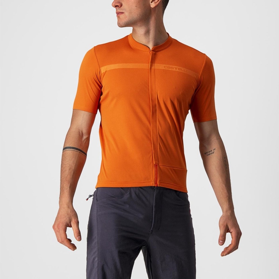 Castelli UNLIMITED ALLROAD Men Jersey Orange Red | 0862IKNBC