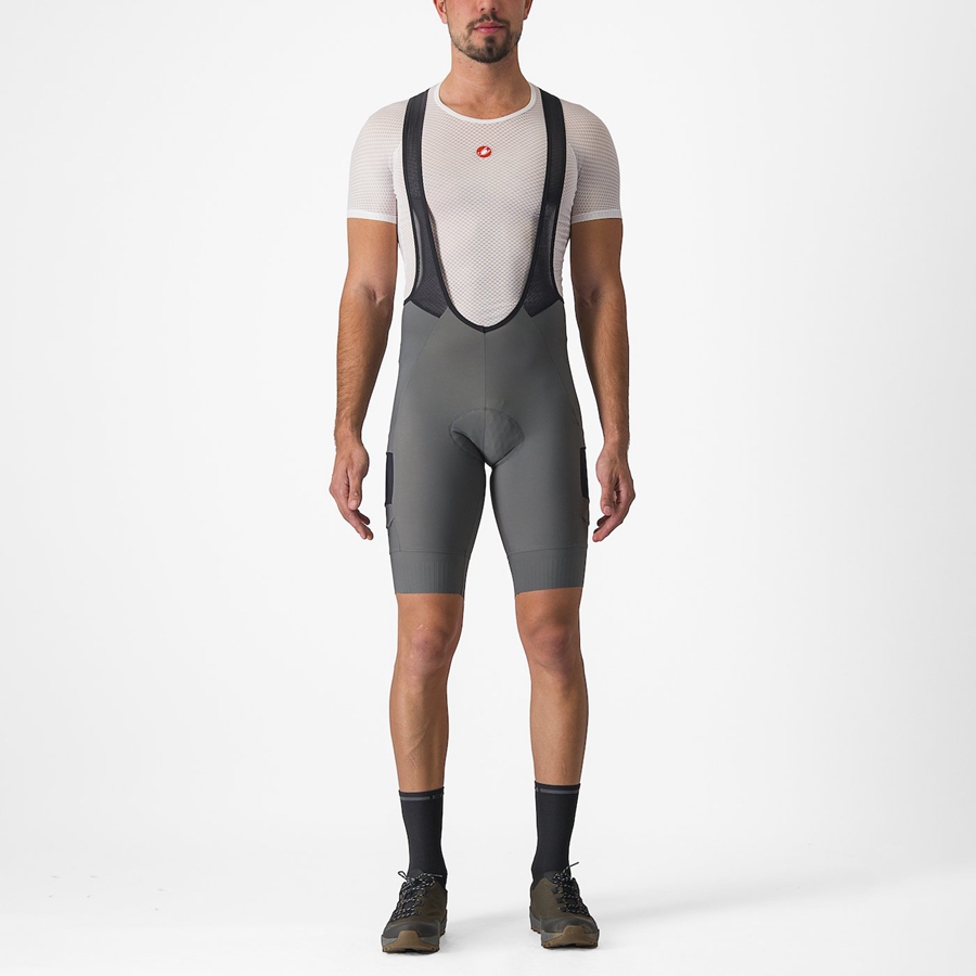 Castelli UNLIMITED CARGO Men Bib Shorts Grey | 2710SNDBZ