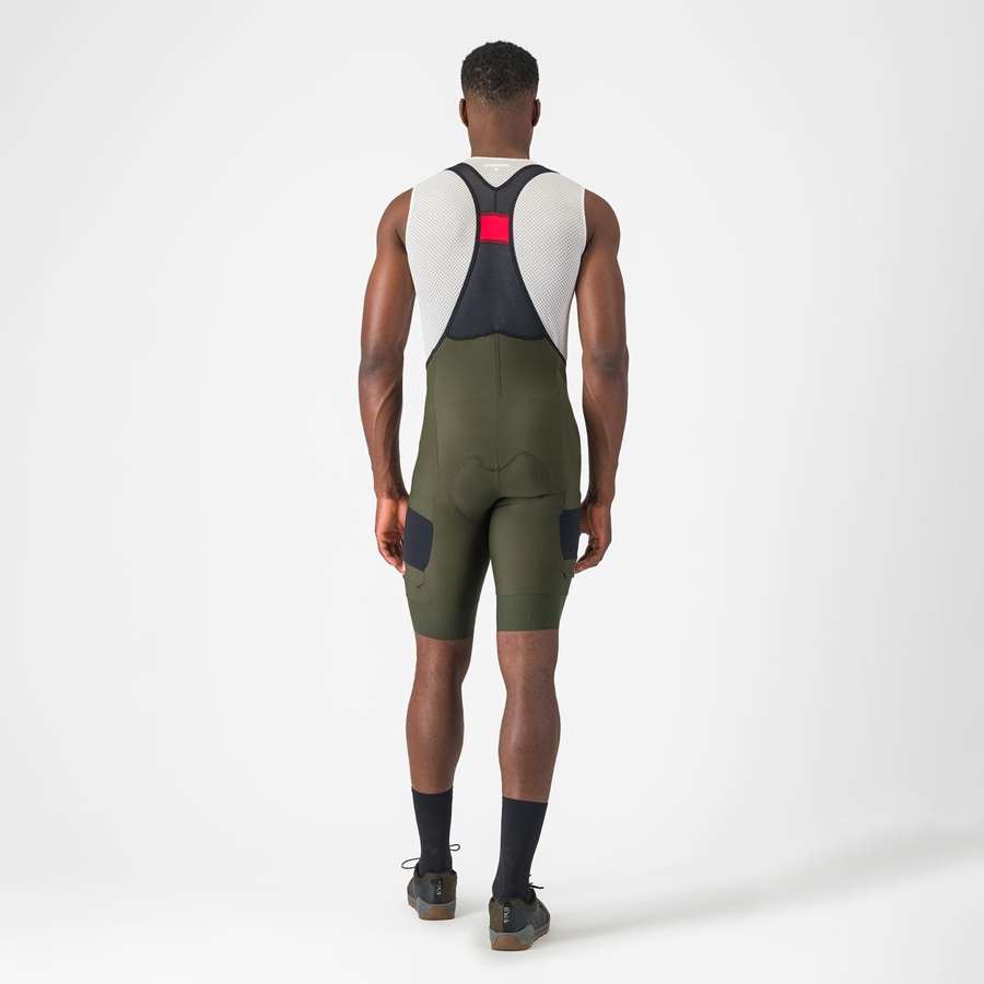 Castelli UNLIMITED CARGO Men Bib Shorts Deep Green | 1275VMZJQ