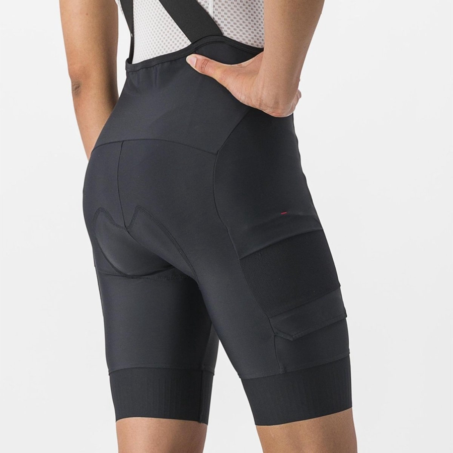 Castelli UNLIMITED CARGO W Women Bib Shorts Black | 8053JVUSO