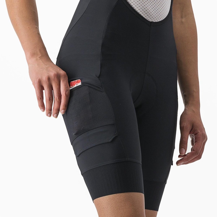 Castelli UNLIMITED CARGO W Women Bib Shorts Black | 8053JVUSO