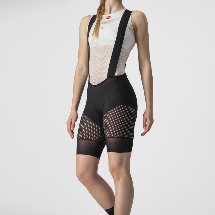 Castelli UNLIMITED DT W LINER Women Bib Shorts Black | 9652ECNHT