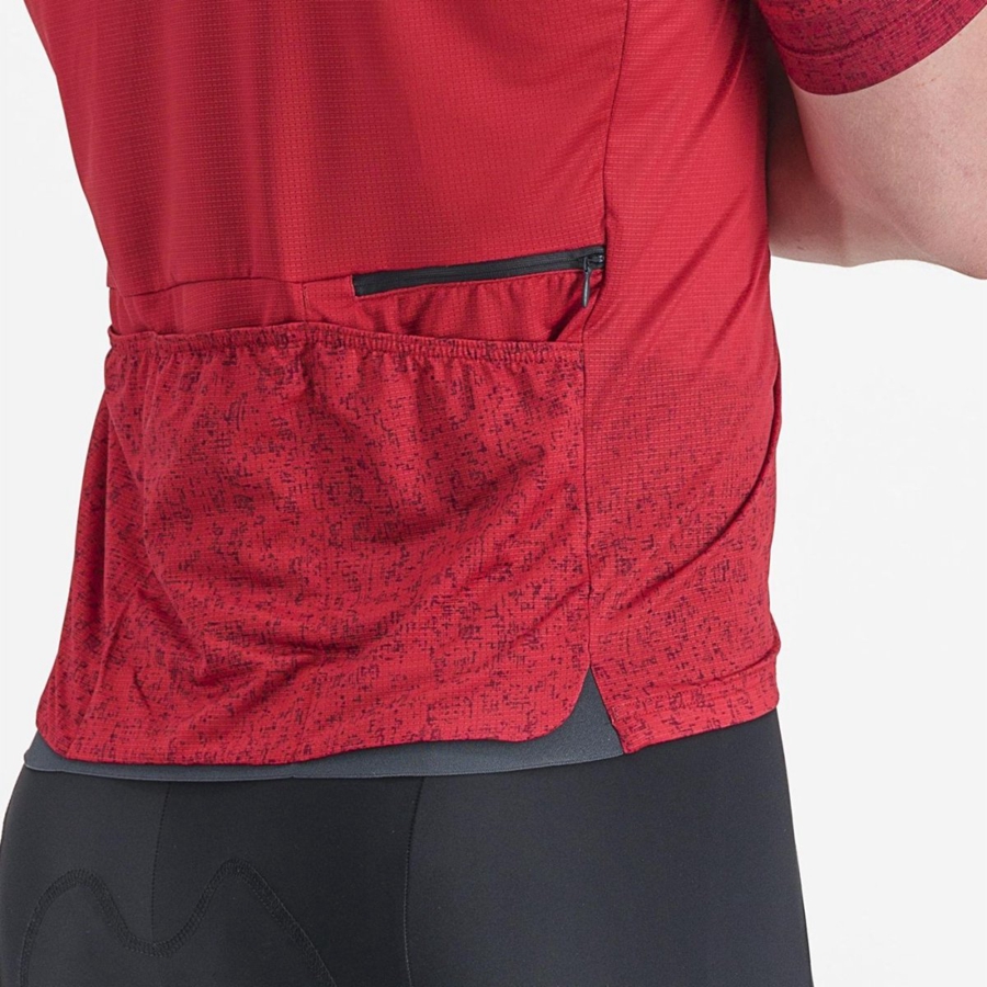 Castelli UNLIMITED TERRA Men Jersey Dark Red | 2850YNUJO