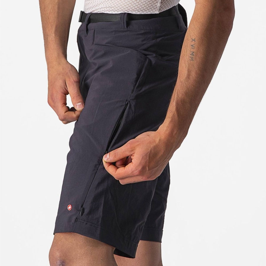 Castelli UNLIMITED TRAILGY Men Shorts Black | 9457QPKBL