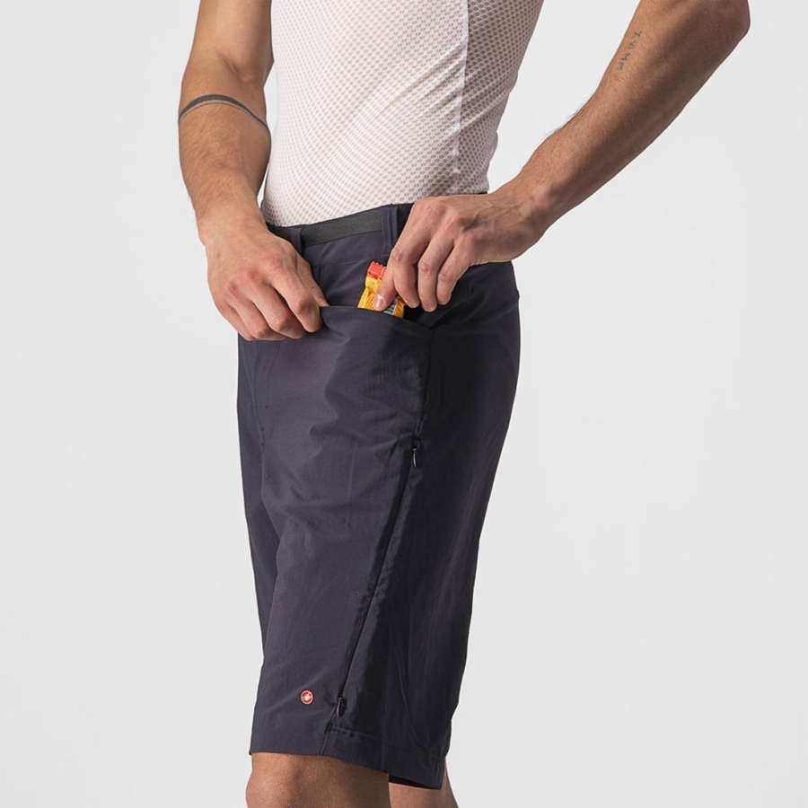 Castelli UNLIMITED TRAILGY Men Shorts Black | 9457QPKBL