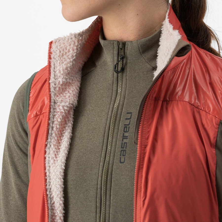 Castelli UNLIMITED W PUFFY Women Vest Red / Silver Grey | 5793LBFHW