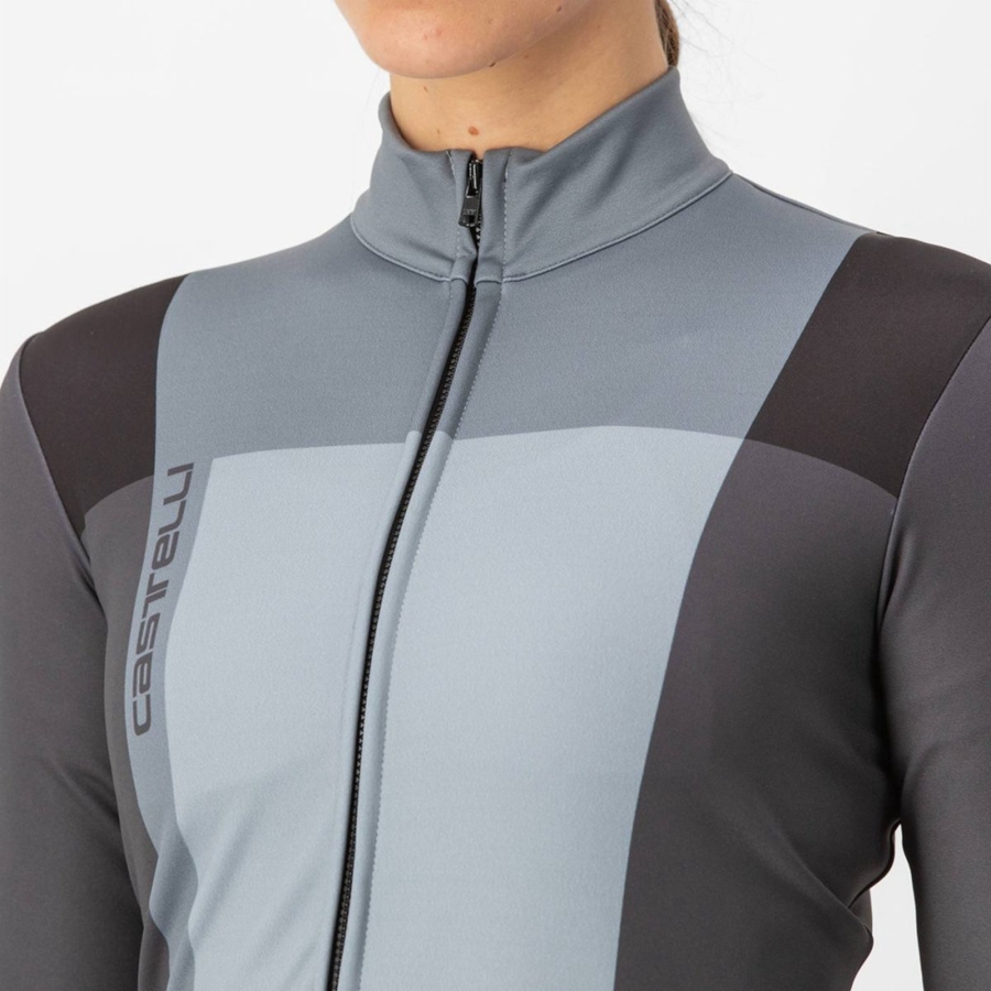 Castelli UNLIMITED W THERMAL Women Jersey Black / Grey | 4157HAFRB