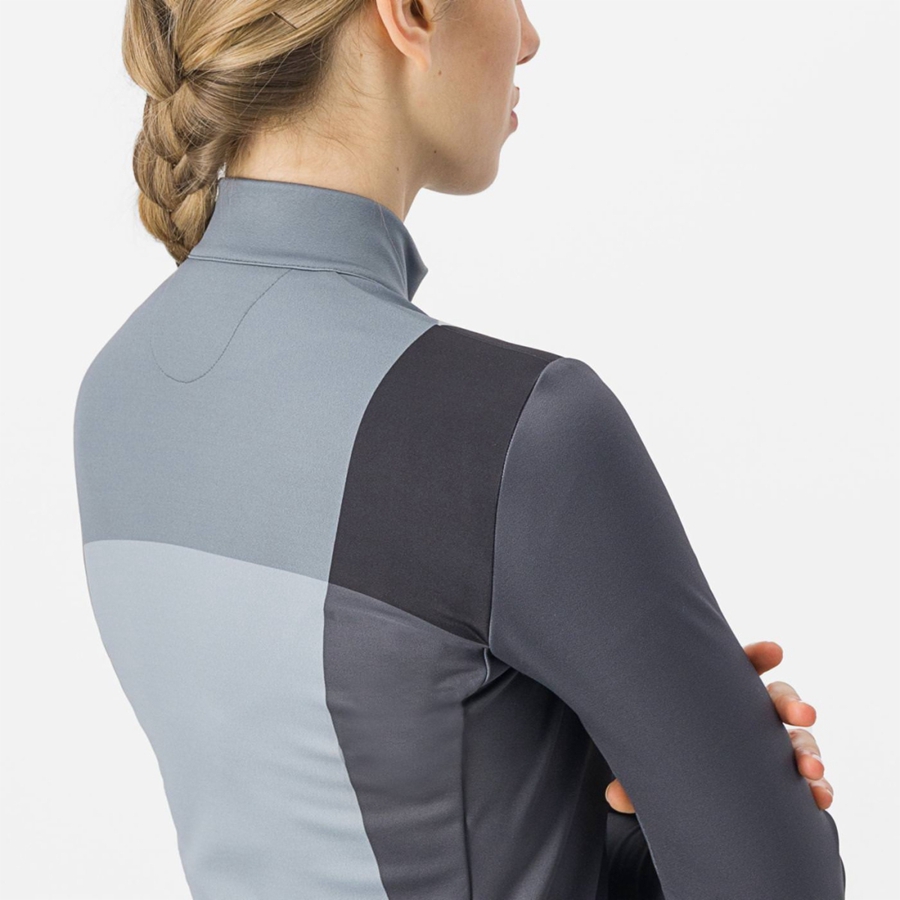 Castelli UNLIMITED W THERMAL Women Jersey Black / Grey | 4157HAFRB