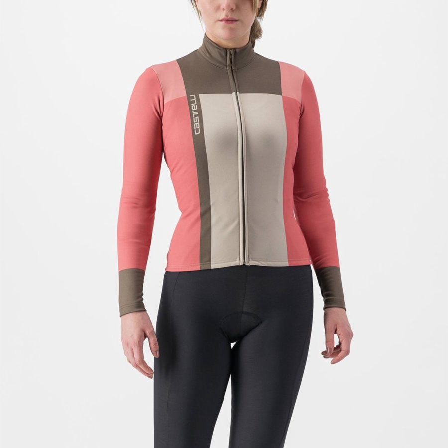 Castelli UNLIMITED W THERMAL Women Jersey Red | 6183RQBOS