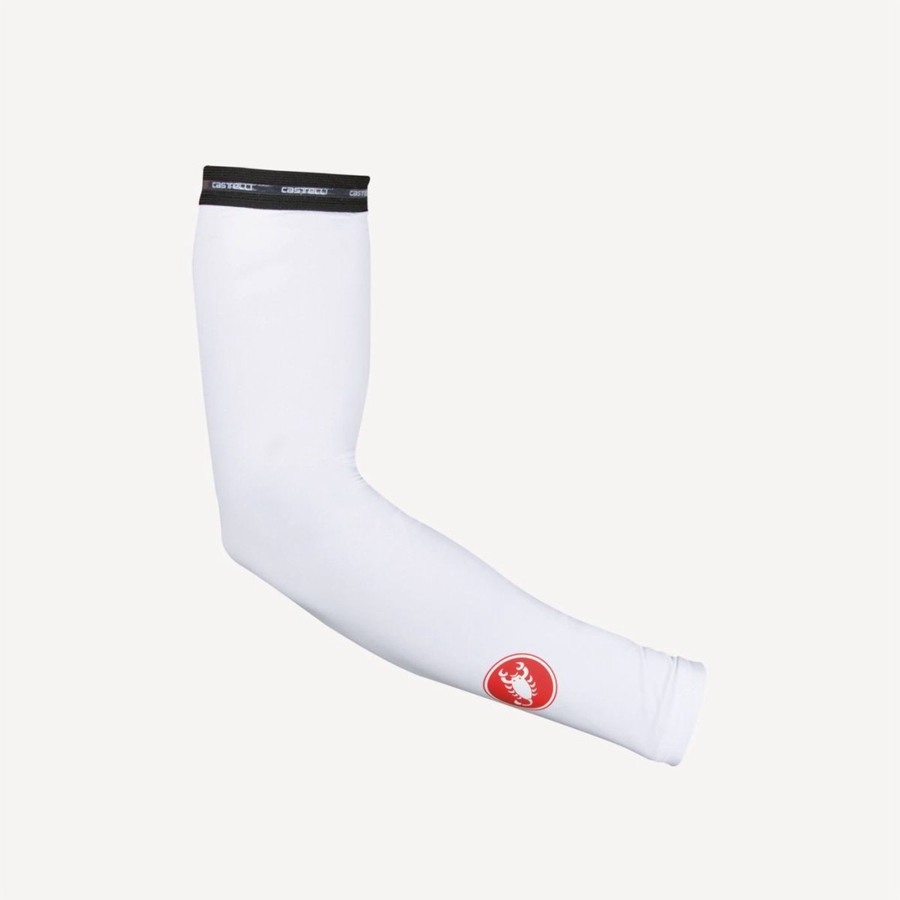 Castelli UPF 50 + LIGHT ARM SLEEVES Men Arm Warmer White | 7840BAGUT