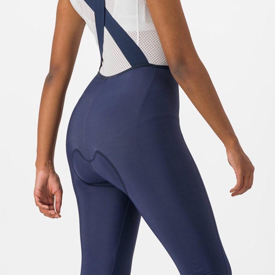 Castelli VELOCISSIMA DT Women Bib Tights Blue / Silver | 8473WSKHQ