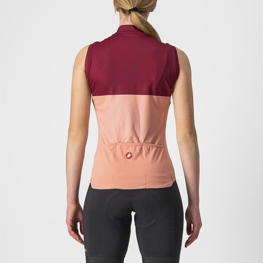 Castelli VELOCISSIMA SLEEVELESS Women Jersey Pink / Burgundy | 8756FIOLJ