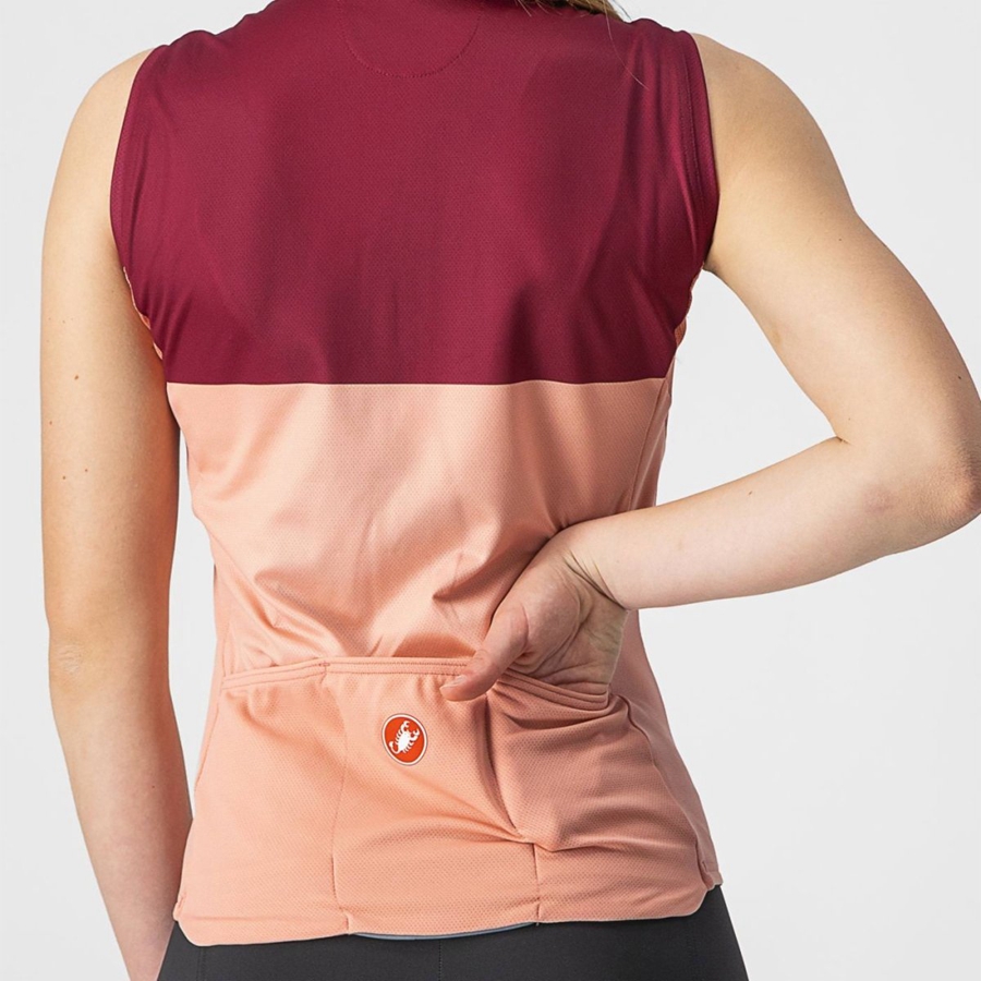 Castelli VELOCISSIMA SLEEVELESS Women Jersey Pink / Burgundy | 8756FIOLJ