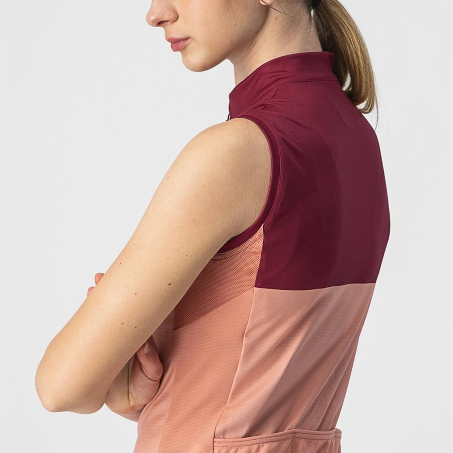 Castelli VELOCISSIMA SLEEVELESS Women Jersey Pink / Burgundy | 8756FIOLJ