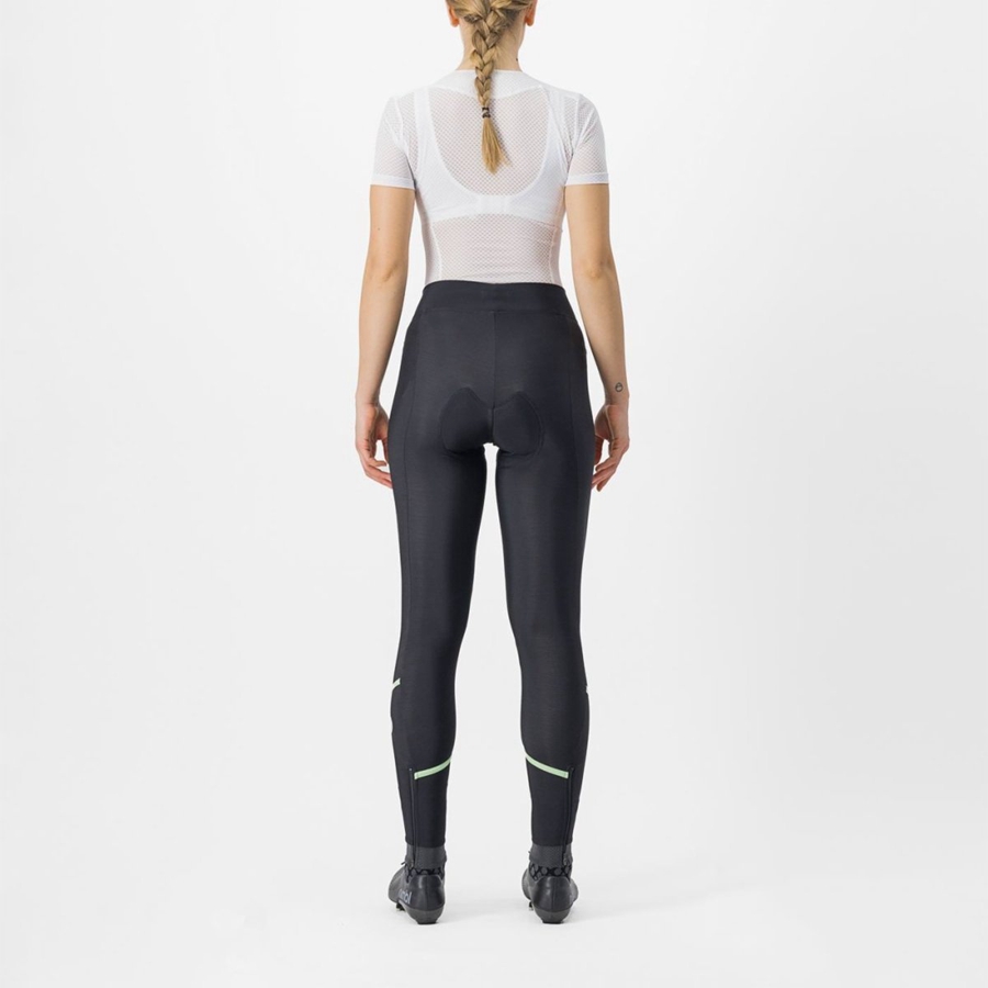 Castelli VELOCISSIMA THERMAL Women Leggings Black / Mint / Black | 1643JYMTP