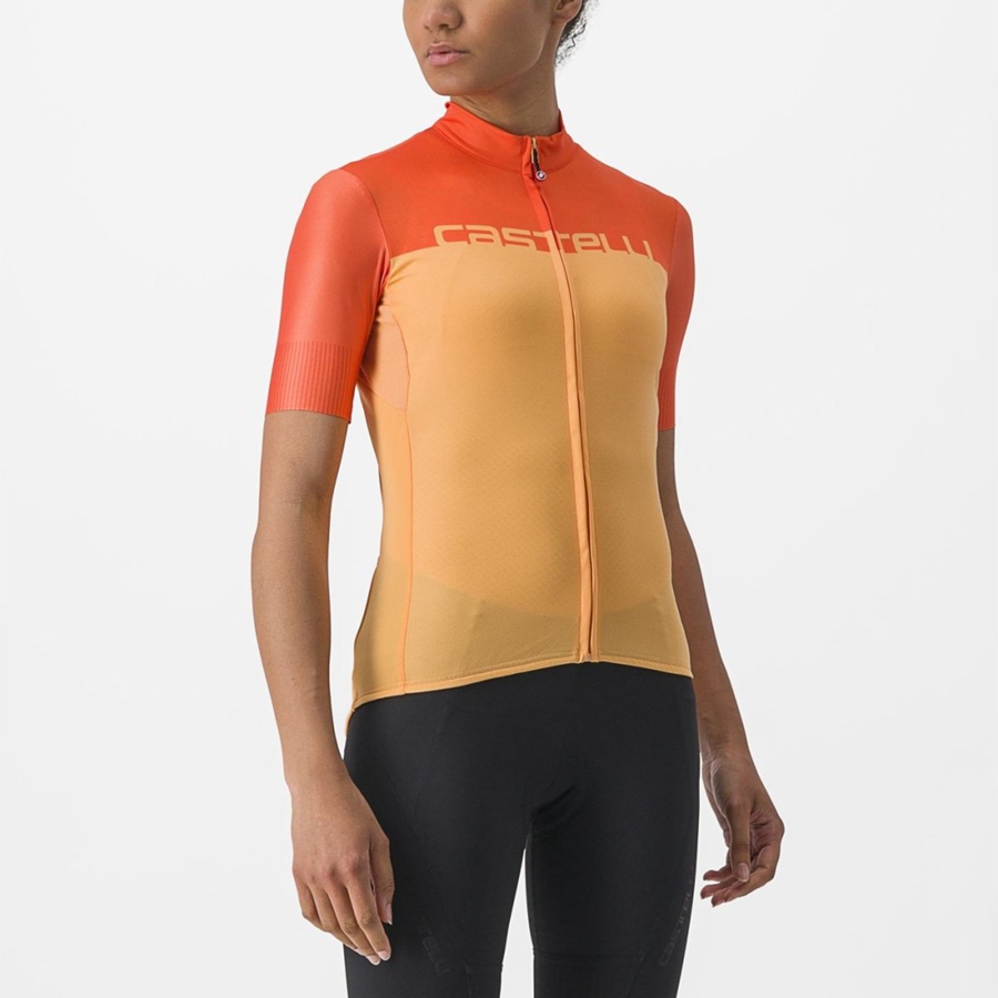 Castelli VELOCISSIMA Women Jersey Orange / Deep Red | 1540EMRTS