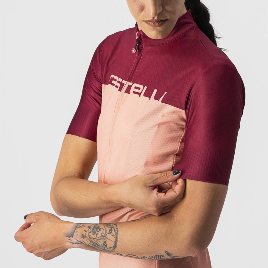 Castelli VELOCISSIMA Women Jersey Pink / Burgundy | 1409ZWLJH