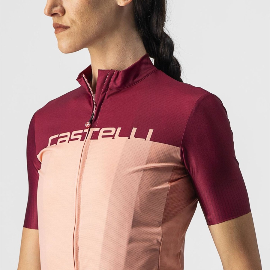 Castelli VELOCISSIMA Women Jersey Pink / Burgundy | 1409ZWLJH