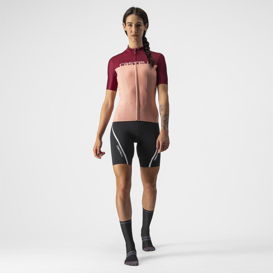 Castelli VELOCISSIMA Women Jersey Pink / Burgundy | 1409ZWLJH