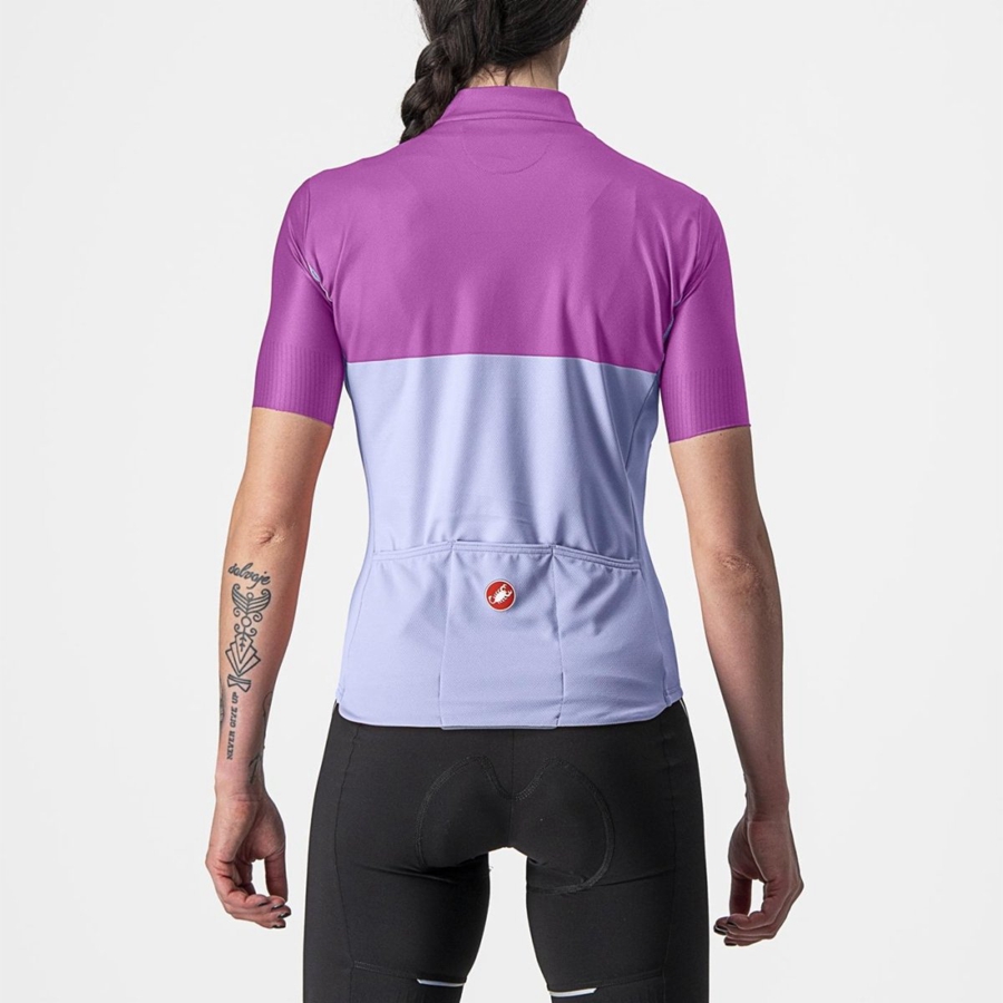 Castelli VELOCISSIMA Women Jersey Purple White | 6392CURYH