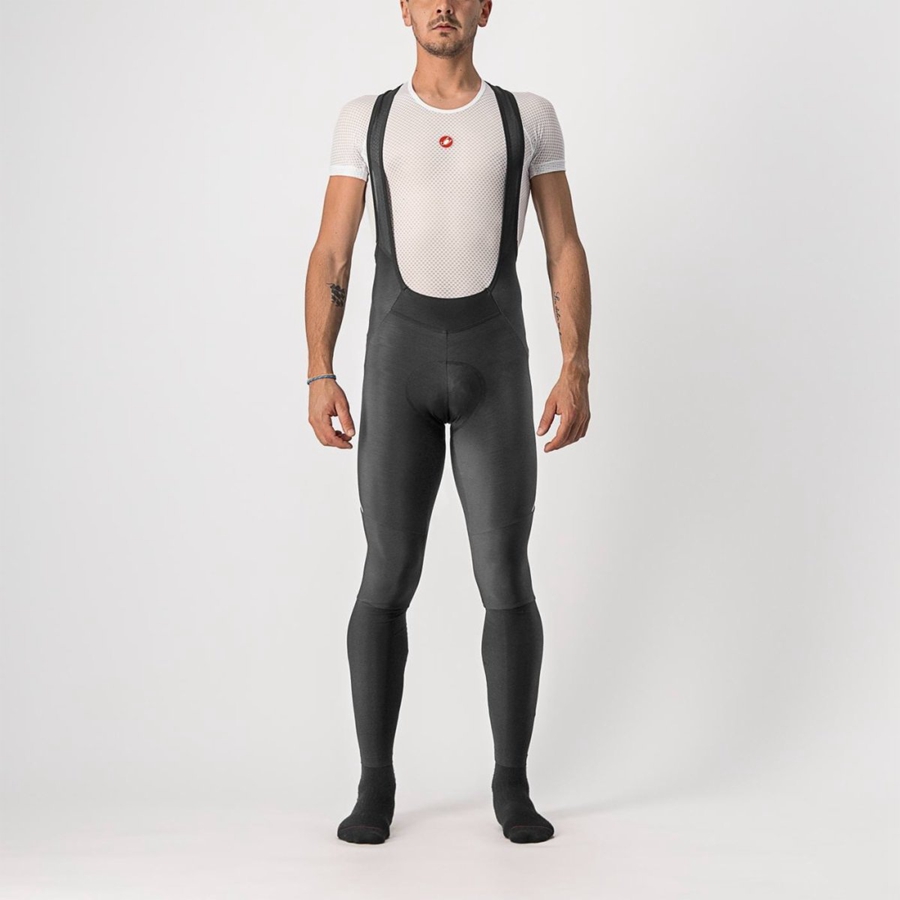 Castelli VELOCISSIMO 5 Men Bib Tights Black / Silver | 8713KIQHR